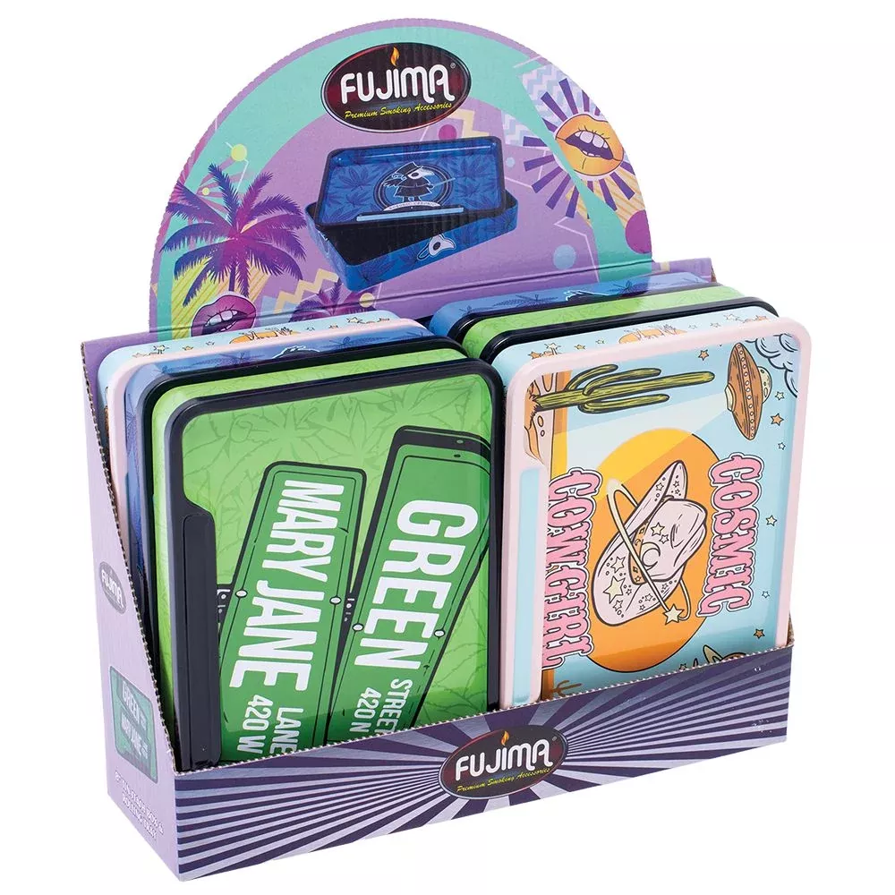 Fujima Rolling Tray Stash Box - Assortment / 8"x5.75" 6ct