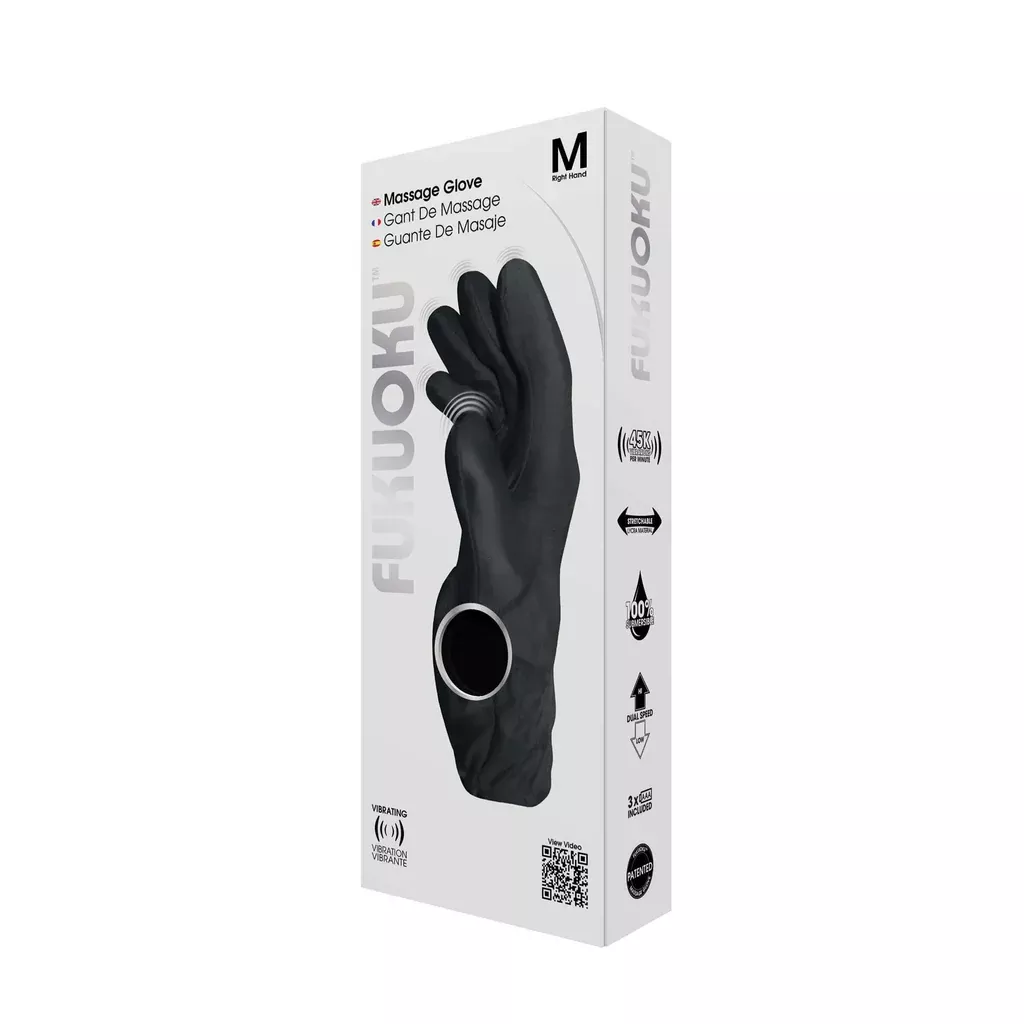 Fukuoku Vibrating Glove Right Hand Medium Black