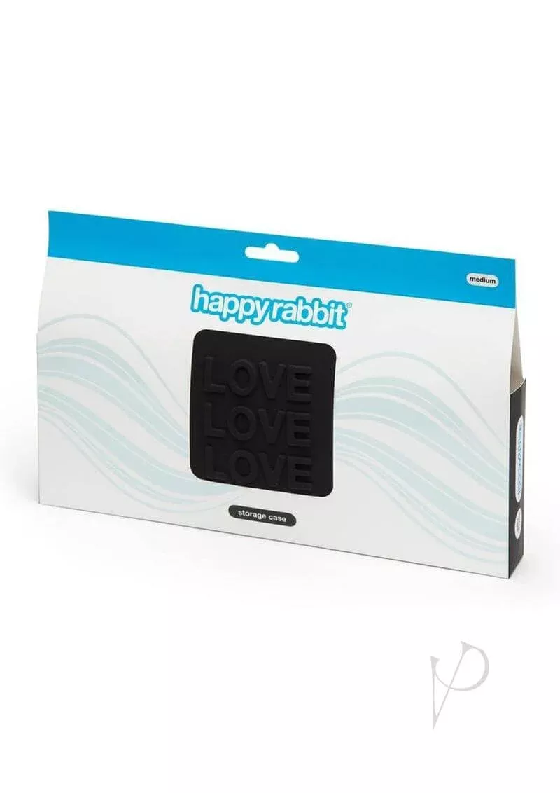 Happy Rabbit LOVE Silicone Storage Zip Bag - Medium - Black
