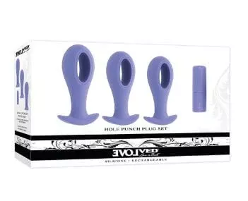 Hole Punch Rechargeable Silicone Plug Set - Purple