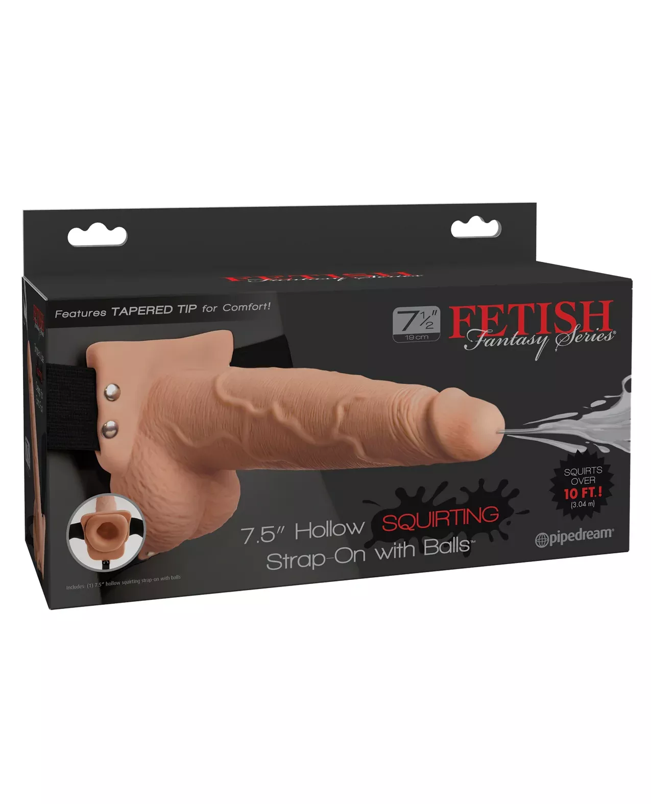 Hollow Squirting Strap-On Dildo with Balls