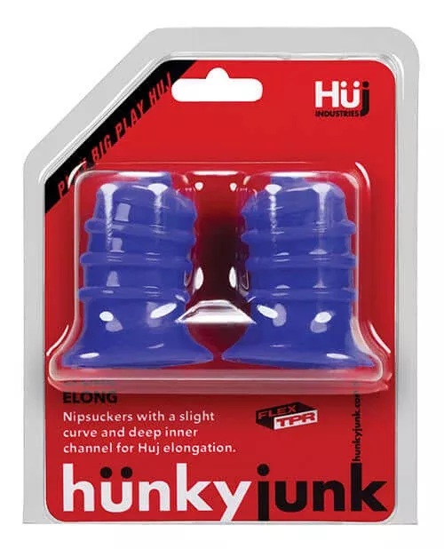 Hunky Junk Elong Nipsuckers Cobalt Blue by Oxballs