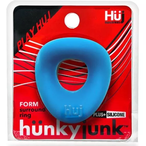 Hunkyjunk Form Surround Cock Ring Teal Ice