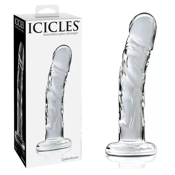 Icicles No. 62 Clear Glass 6.5 Inch Dildo by Pipedream Products