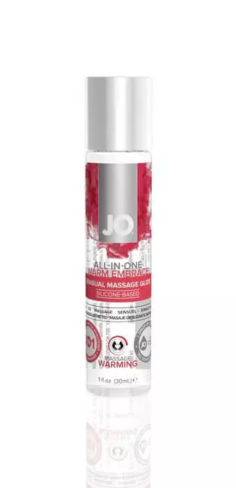 JO All-In-One Warming Massage Glide – 1 oz | Silicone-Based