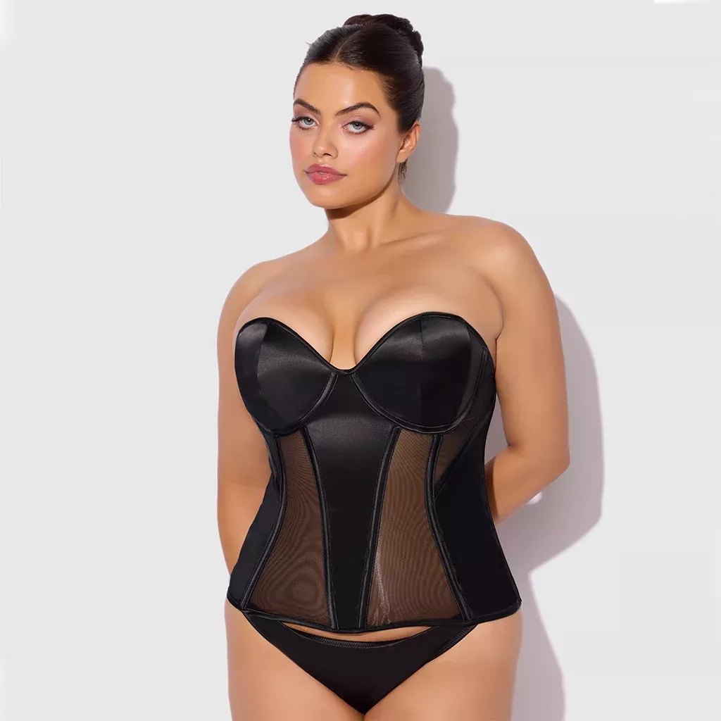 Juliet Satin and Mesh Underwire Corset