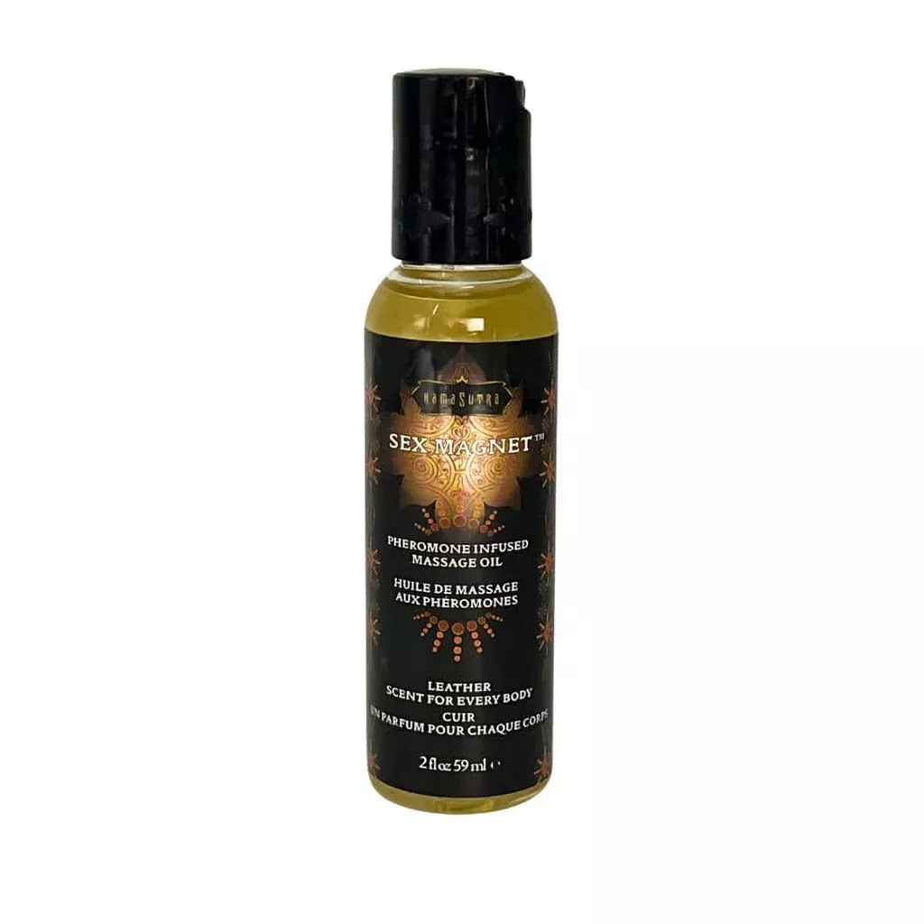 Kama Sutra Sex Magnet Leather Scent Pheromone Massage Oil 2 Oz