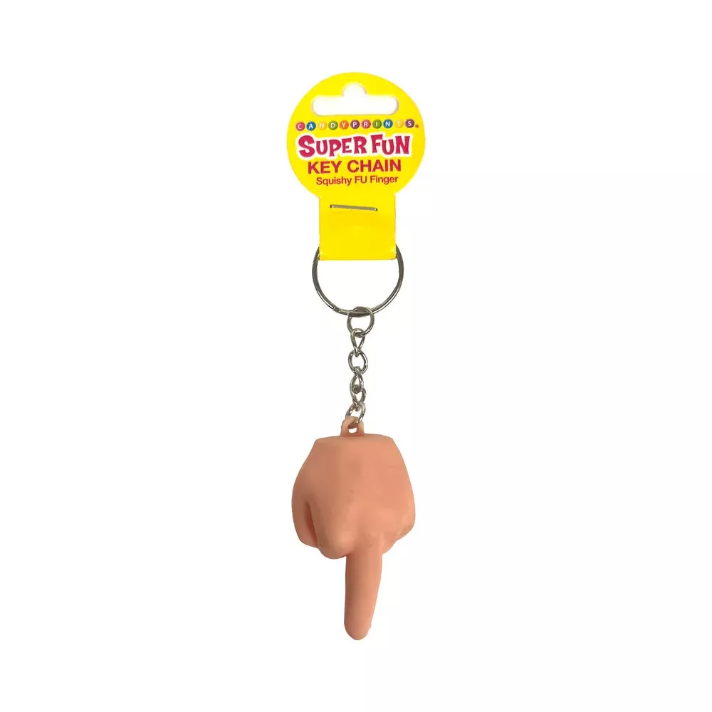 Last Fuck Squishy F-U Middle Finger Key Chain | Novelty Gag Gift | Red Garter