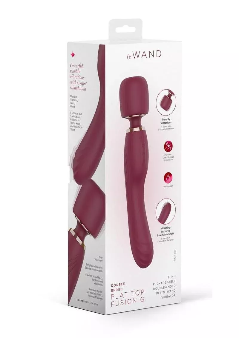 Le Wand Flat Top Fusion G Rechargeable Silicone Vibrator - Ruby
