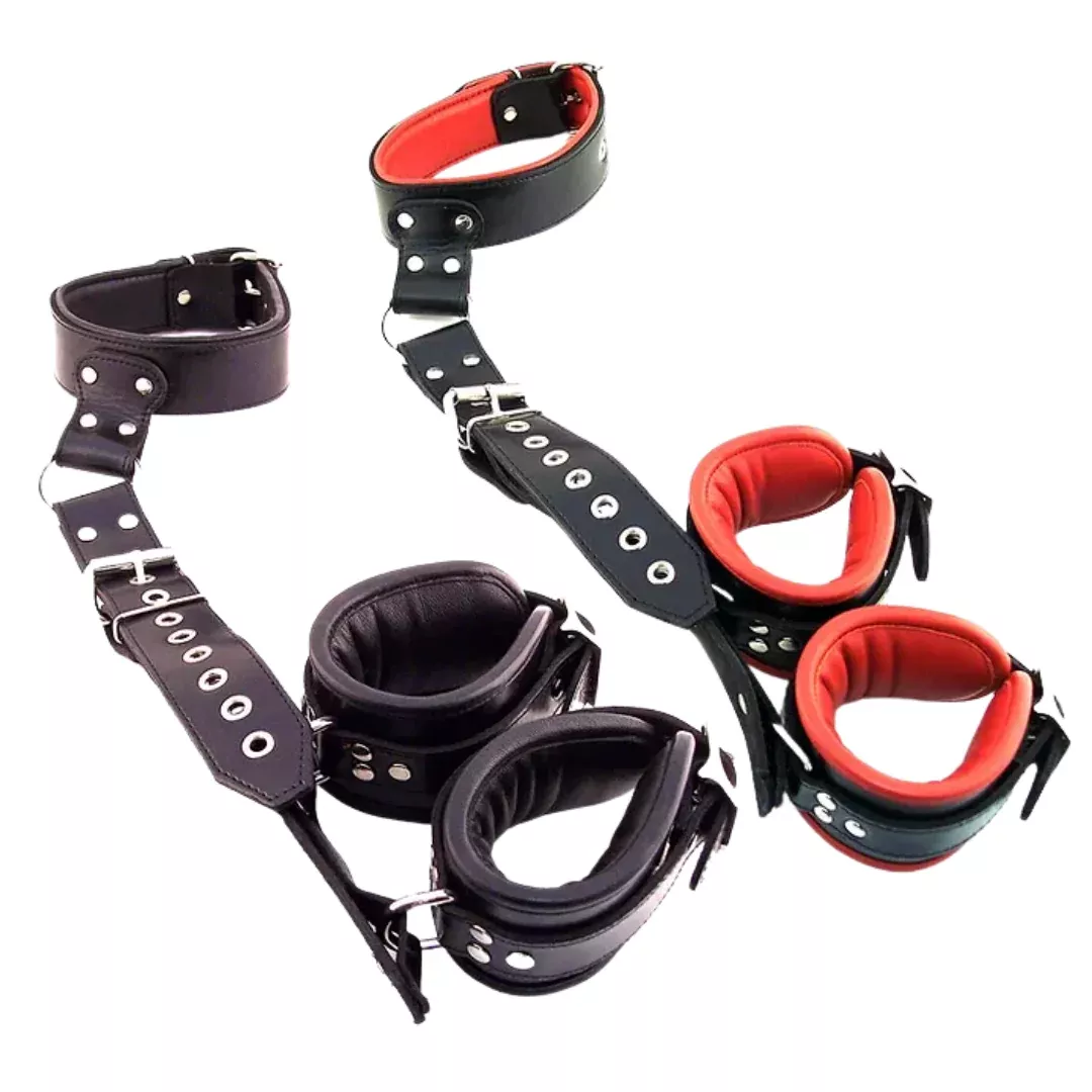 Leather BDSM Neck to Hand Restraint | Rogue