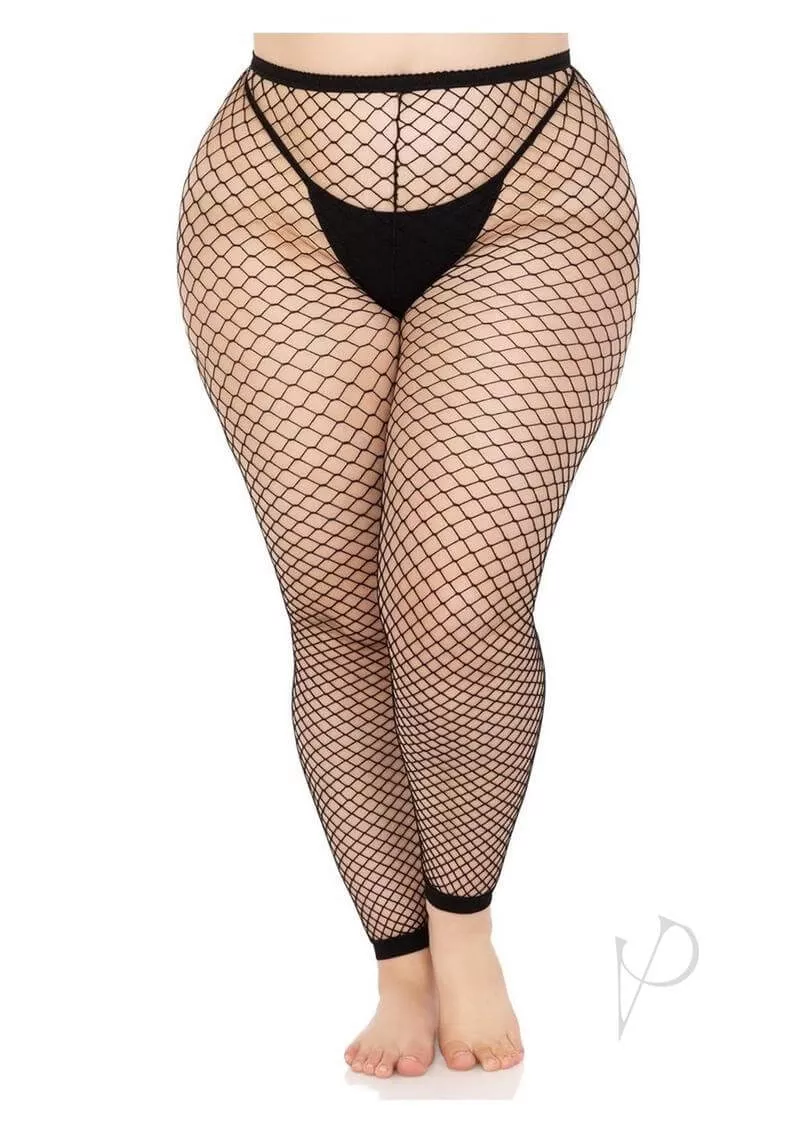 Leg Avenue Industrial Net Footless Tights 1X 2X Black