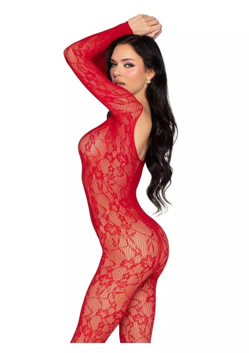 Leg Avenue Lace Lingerie Jumpsuit - OS - Red - Shop Velvet Box Online