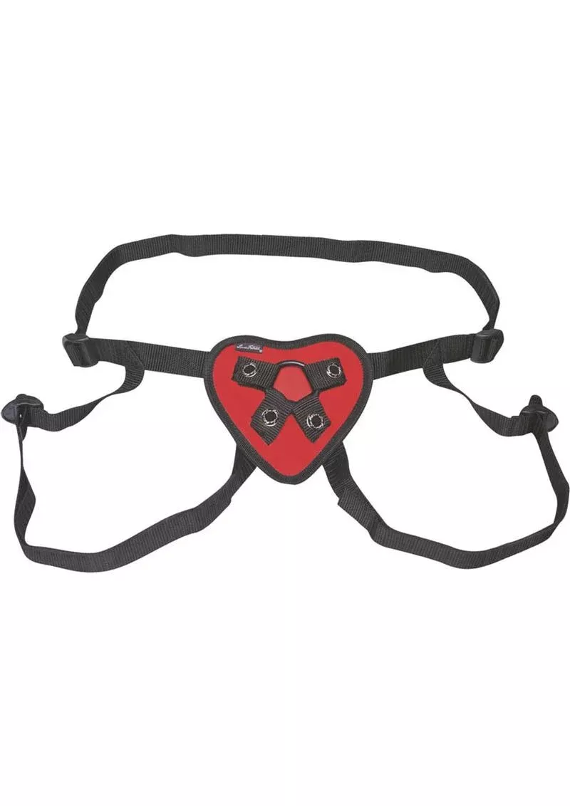 Lux Fetish Red Heart Strap-On Harness Adjustable