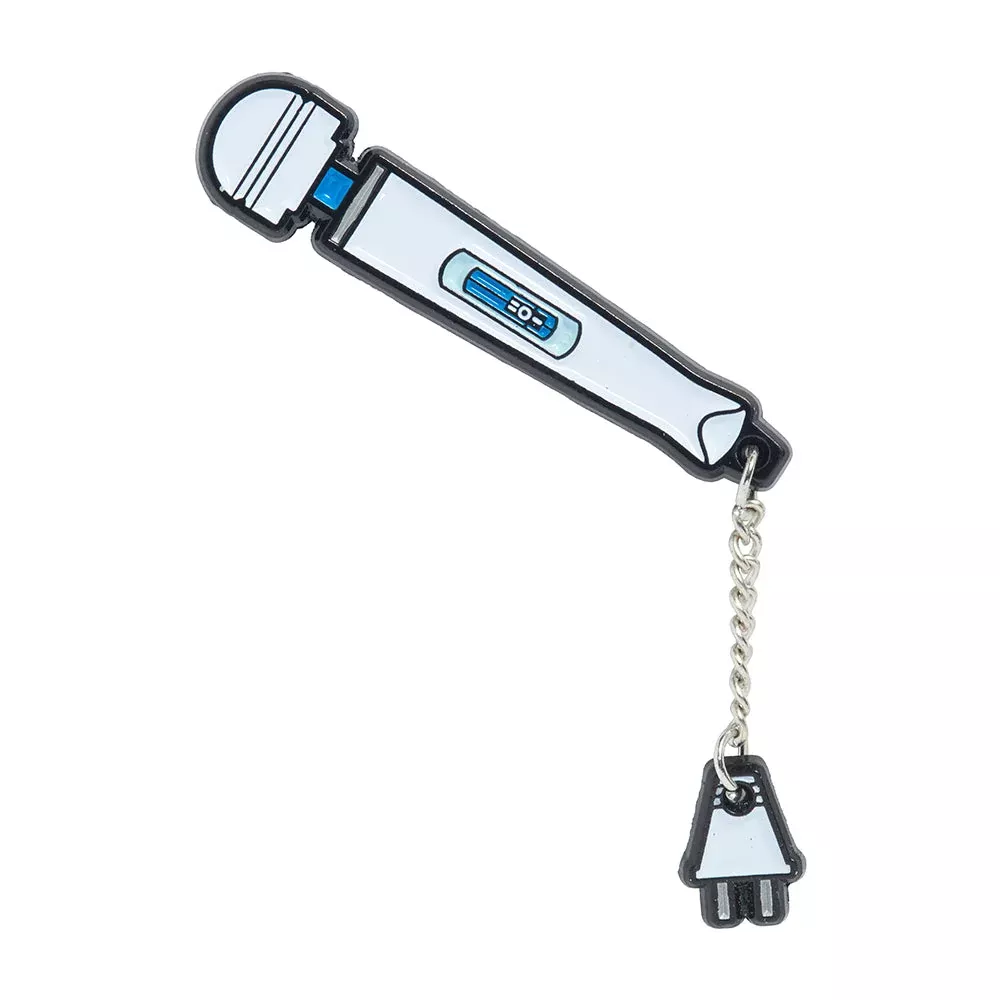 Magic Wand Original Enamel Lapel Pin with Cord Charm | Red Garter