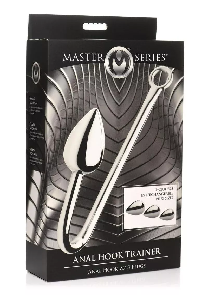 Master Series Anal Hook Trainer with 3 Plugs - Stainless