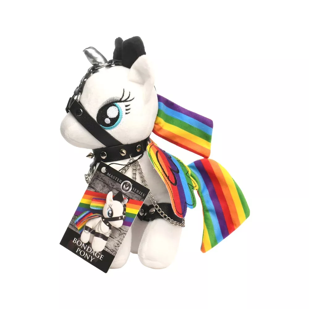Master Series Prism Pearl Bondage Pony Plush | Red Garter