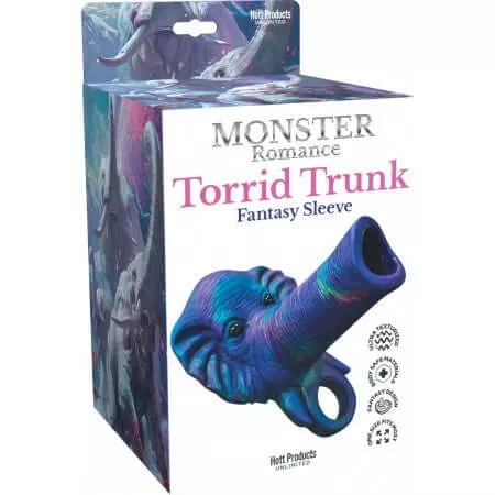 Monster Romance Torrid Trunk Silicone Penis Sleeve with Scrotum Strap – Fantasy Extension, 4” Length