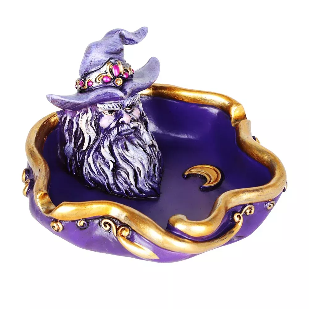 Moon Wizard Polyresin Ashtray - 5" x 4.8"