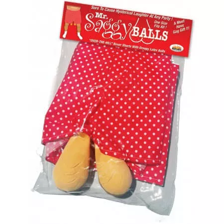 Mr. Saggy Balls Boxer Shorts – Hilarious Adult Gag Gift for Parties, Birthdays & Halloween