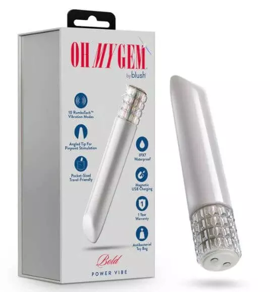 Oh My Gem Bold Rechargeable Bullet Vibrator - Diamond