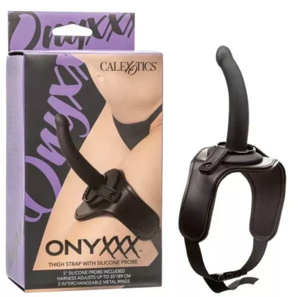 Onyxxx Thigh Strap With Silicone Probe Black