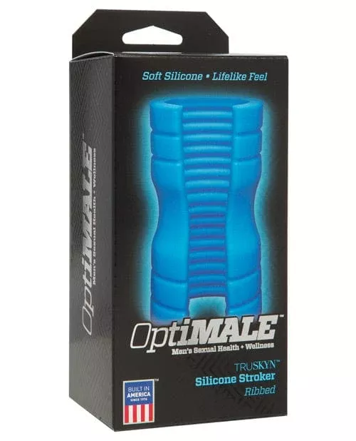OptiMALE Truskyn Silicone Stroker Ribbed - Blue