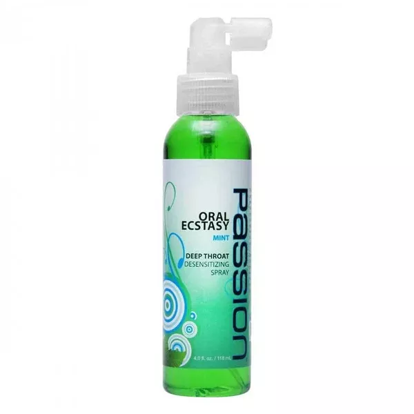 Oral Ecstasy Mint Flavored Deep Throat Numbing Spray by Passion Lubricants | 4 oz