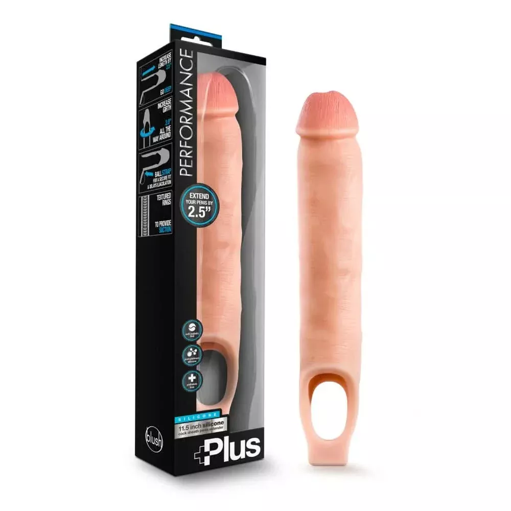 Performance PLUS Cock Sheath Penis Extender 11.5″ – Vanilla - The Pink Case Sex Shop