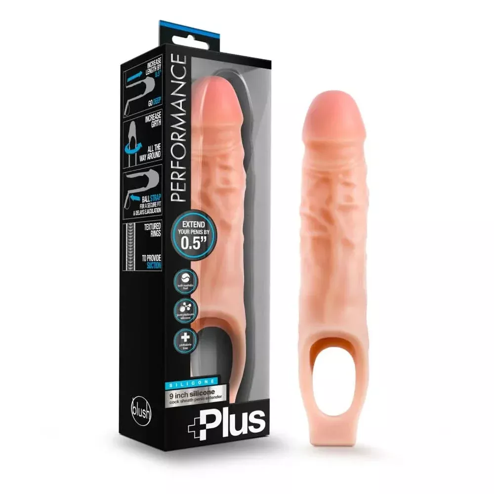 Performance PLUS Cock Sheath Penis Extender 9″ - The Pink Case Sex Shop