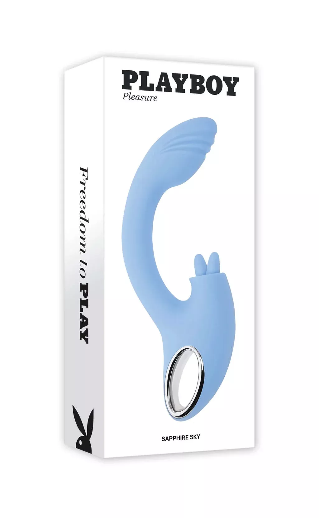 Playboy Sapphire Sky Rechargeable Silicone Rabbit Vibrator - Blue