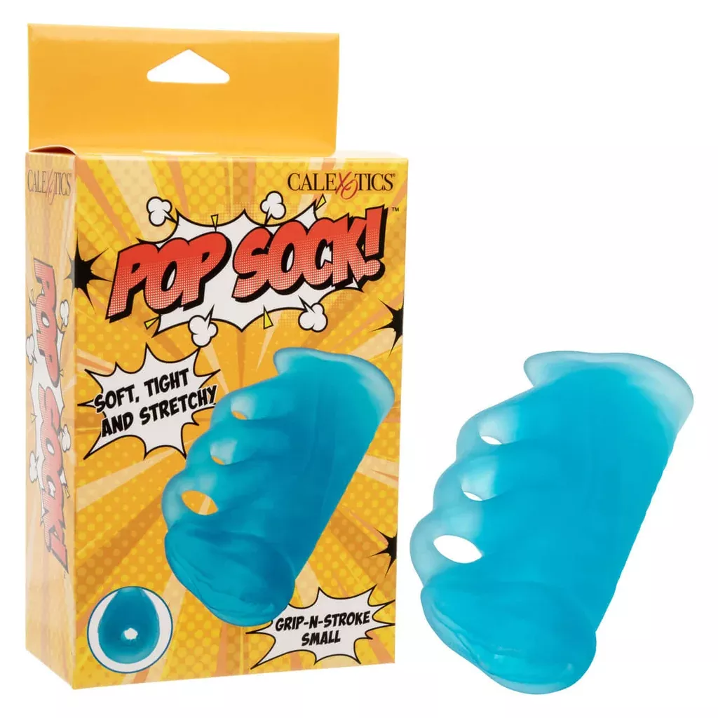 Pop Sock Grip N Stroke Masturbator Small Blue