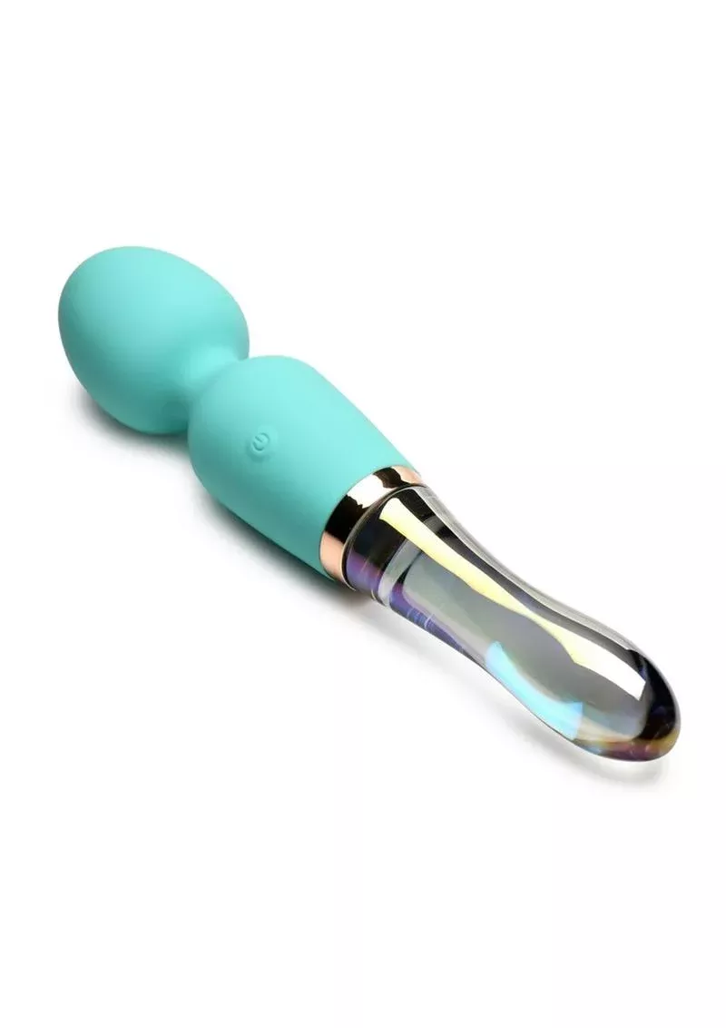 Prisms Vibra-Glass 10x Dual End Rechargeable Silicone Glass Wand