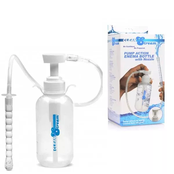 Pump Action Anal Enema and Douche Bottle with Comfort Tip 300 ml by CleanStream