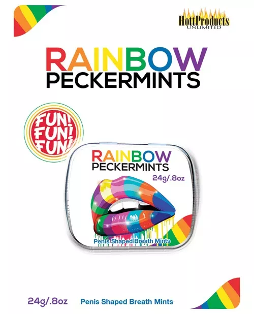 Rainbow Pecker Shape Candies In Tin