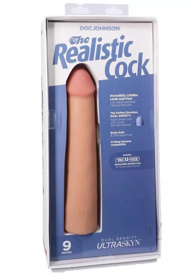 The Realistic Cock Ultraskyn Removable Vac-U-Lock 9 inch Vanilla