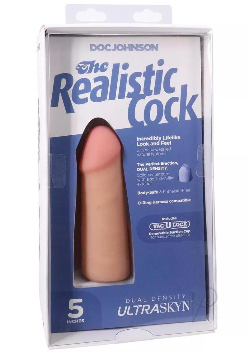 The Realistic Cock Ultraskyn Vac-U-Lock Dildo 5 inch Vanilla