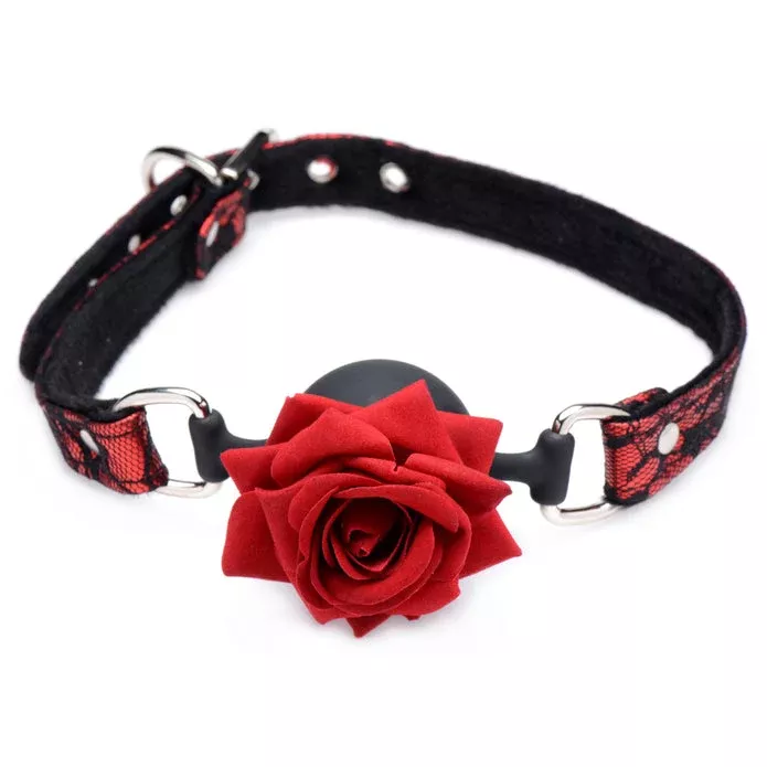 Realistic Rose Breathable Silicone Ball Gag - Nickel Free | Master Series BDSM