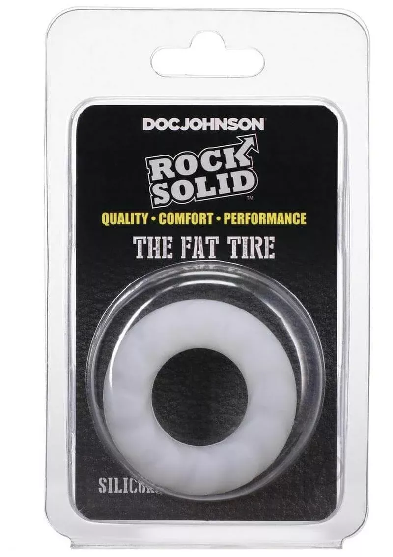 Rock Solid Fat Tire Silicone Cock Ring White