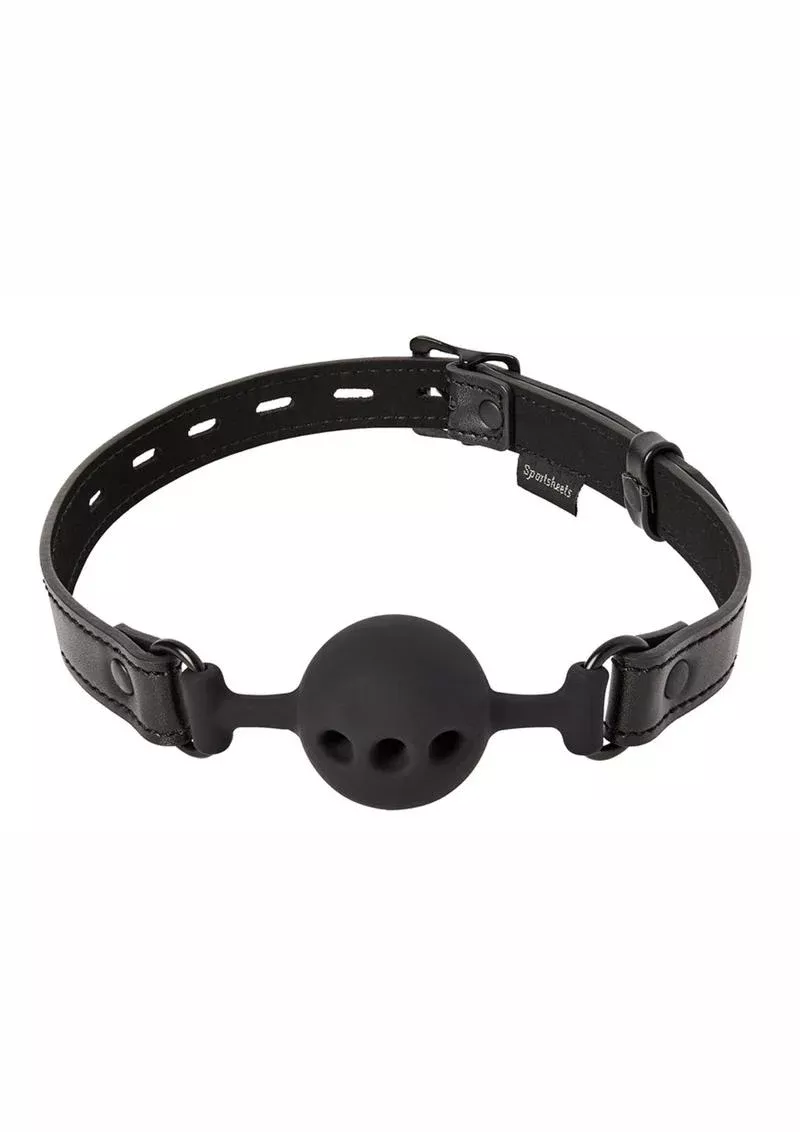 Saffron Breathable Silicone Vegan Leather BDSM Ball Gag | Sportsheets