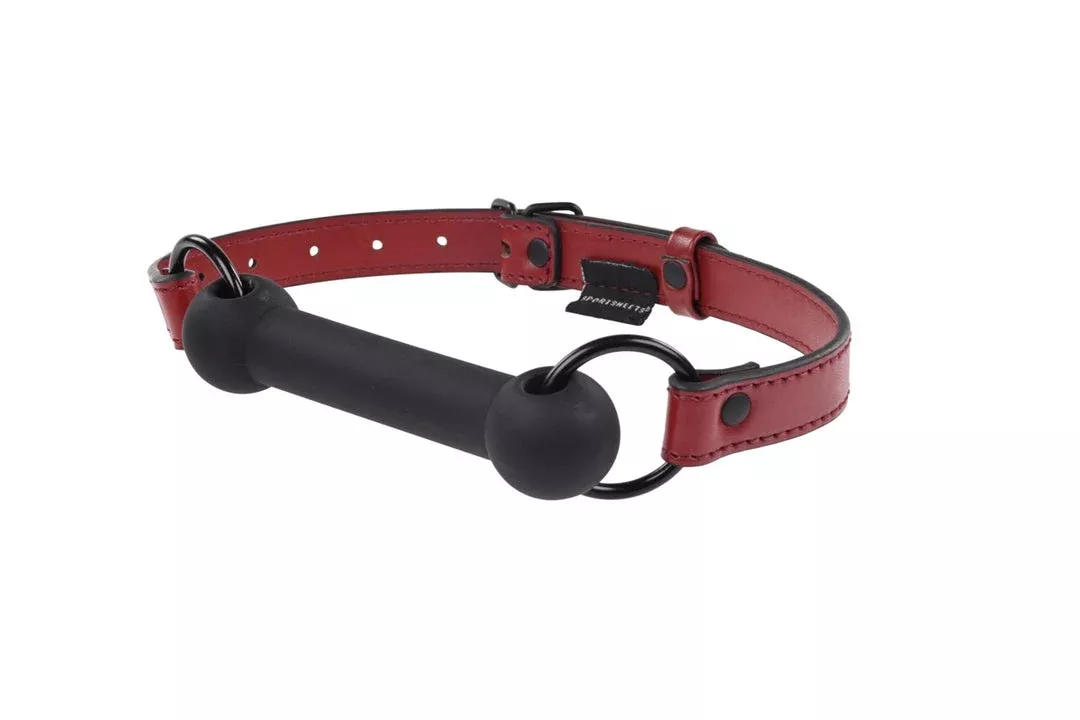 Saffron Red/Black BDSM Silicone Bit Gag