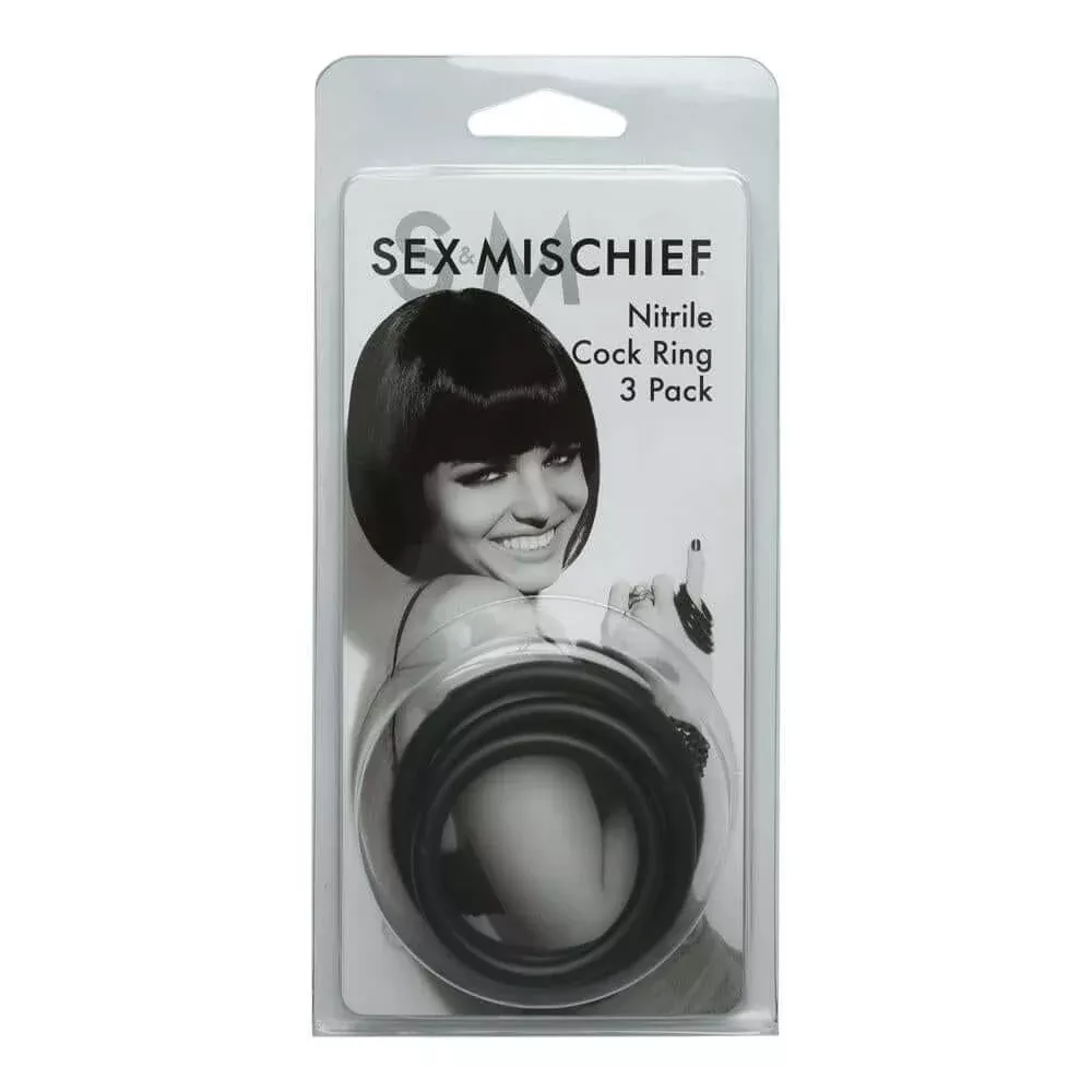 Sex & Mischief Nitrile Cock Rings 3 Pack