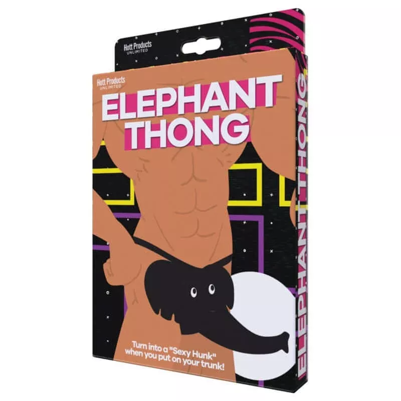 Sexy Elephant Novelty Thong Black