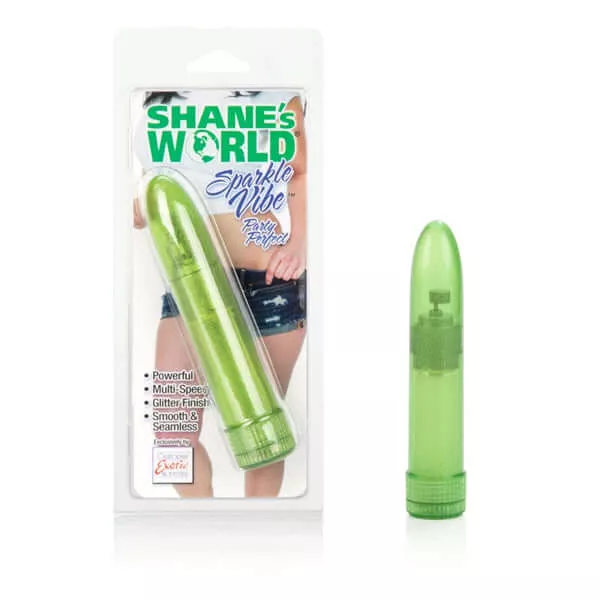 Shane’s World Sparkle Green Vibe – Compact, Glittery Multi-Speed Vibrator