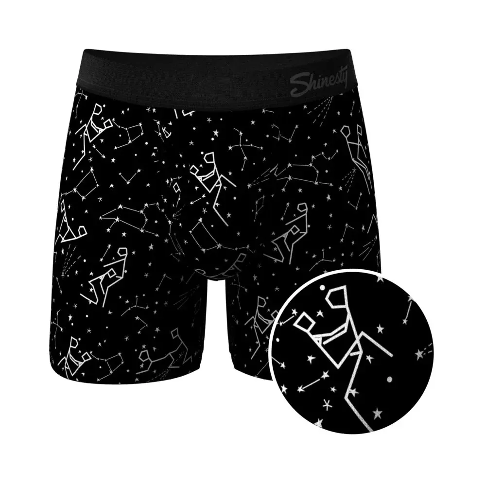 Shinesty Big Bang Glow-in-the-Dark Constellation Ball Hammock Underwear S | Red Garter