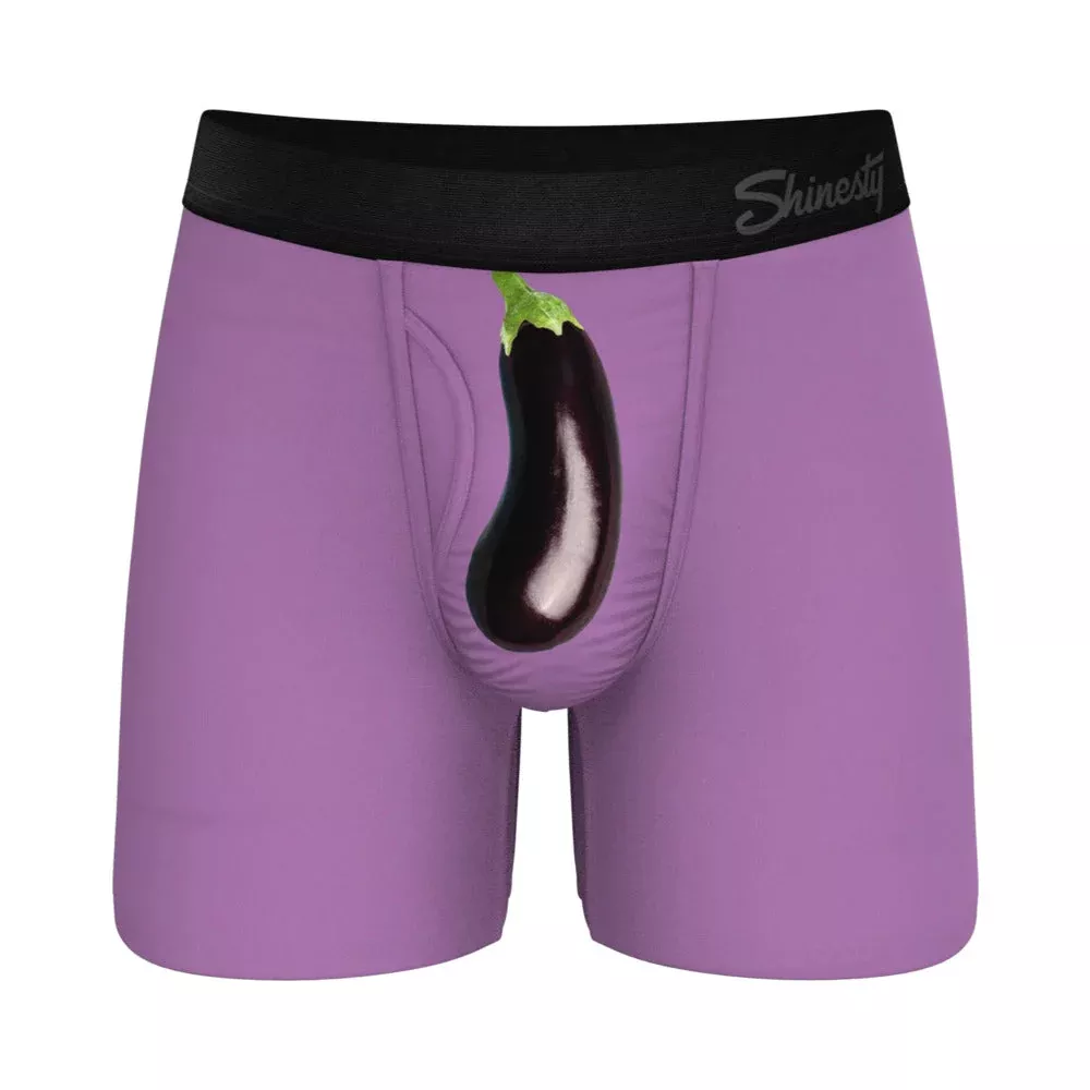 Shinesty Double Entendre Eggplant Ball Hammock Underwear with Fly M | Red Garter