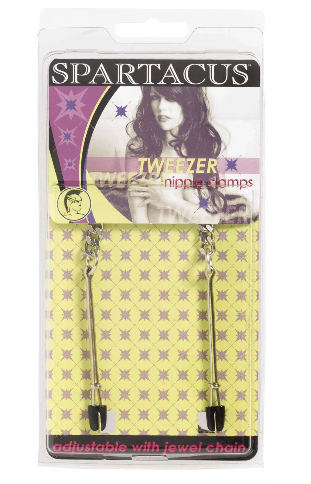 Spartacus Adjustable Tweezer Clamps with Jewel Chain - Versatile Nipple Clamps