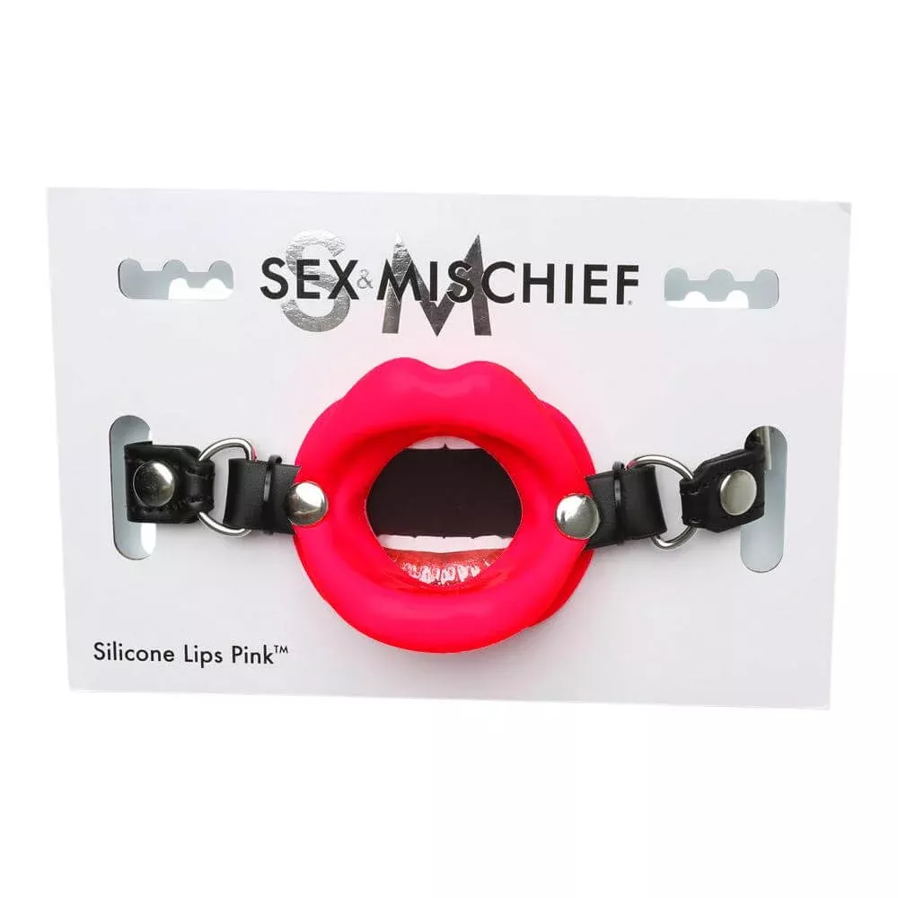 Sportsheets Sex and Mischief Silicone Lips Mouth Gag Red