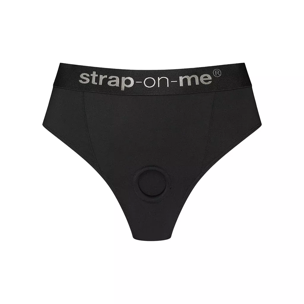 Strap-On-Me Idole Harness Lingerie Black XL | Red Garter