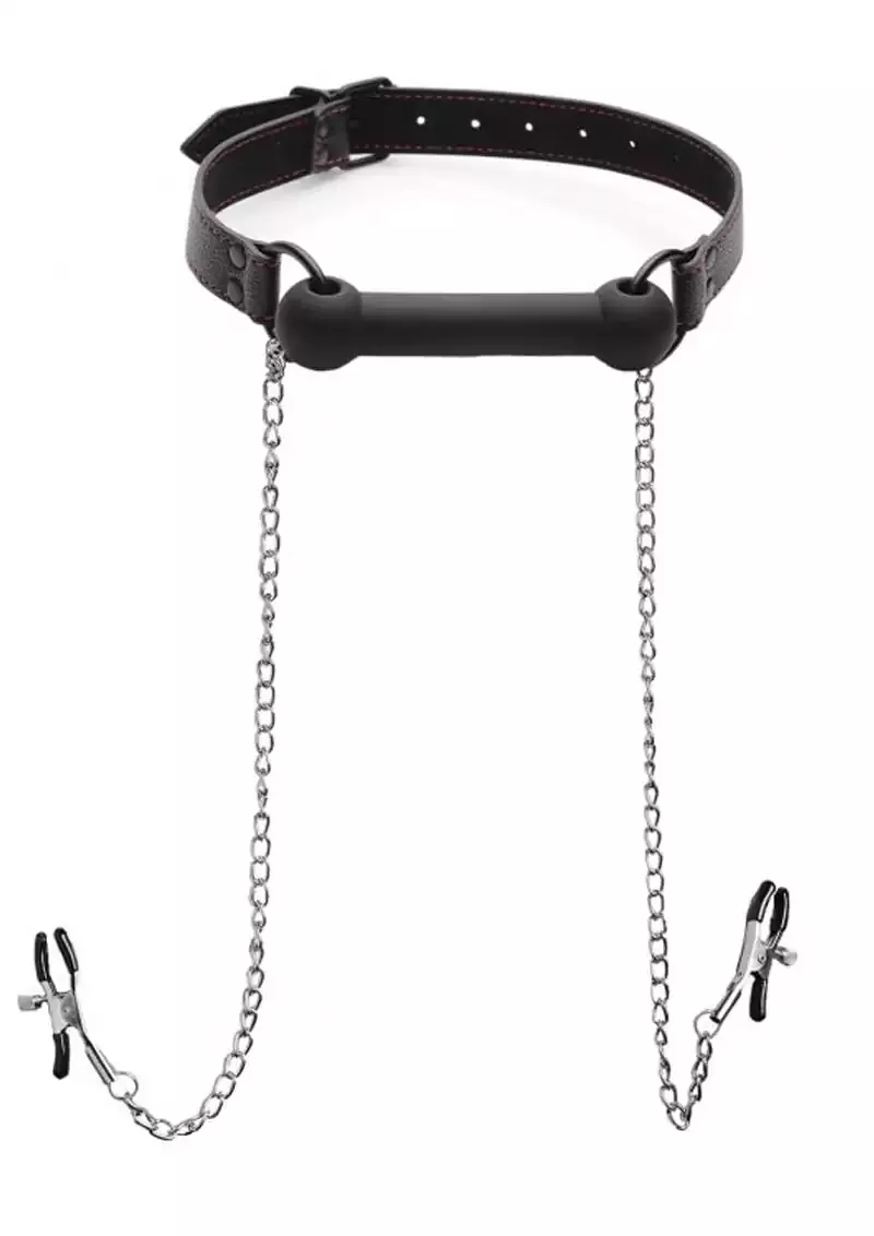 Strict Silicone Bit Gag And Nipple Clamps from Cherry Pie Online
