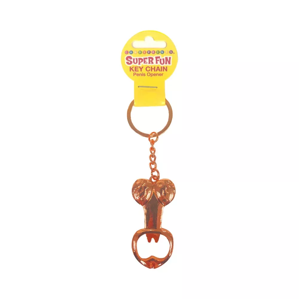 Super Fun Penis Bottle Opener Key Chain | Novelty Gag Gift | Red Garter